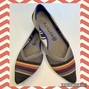 ROTHY’S RARE  Inverse Stripe The Point Ballet Flats Retired | US 9
